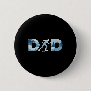Fathers Day Mens Cross-country Skiing Dad 6 Cm Round Badge