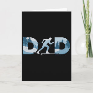Fathers Day Mens Cross-country Skiing Dad Card