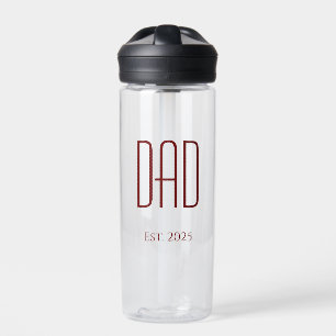 Father's Day Modern Minimalist New Dad Water Bottle