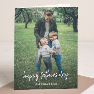 Father's Day   Modern Script Stylish Dad Photo Card
