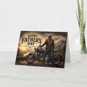 Father's Day Motorcycle Card   Dad Biker Greeting 