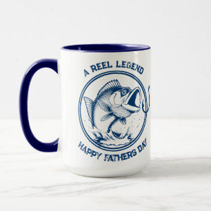 Father's Day Mug-Bass Fish-A Reel Legend Mug