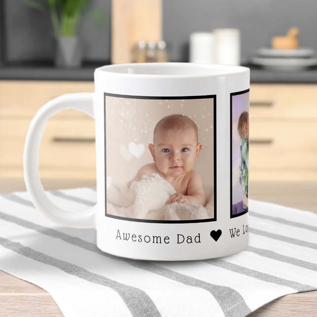 Father's Day Multi Photo Personalized Large Coffee Mug (Creator Uploaded)
