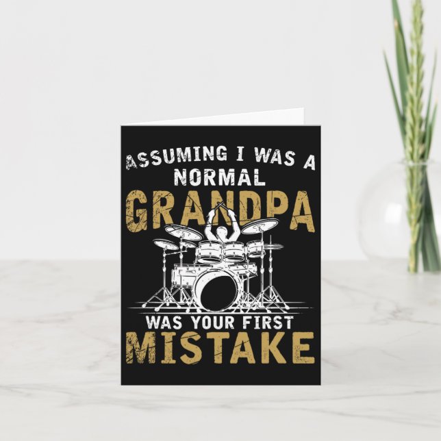 Fathers Day Music Gift Drums  Card (Front)