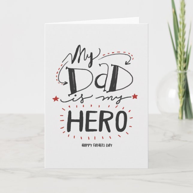 Father's Day - "My Dad is My Hero" Card (Front)