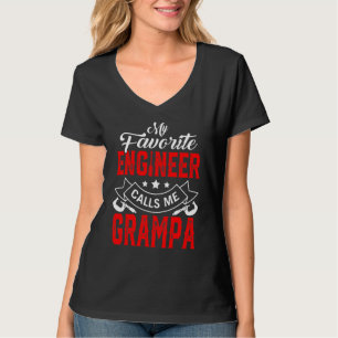 Father's Day My Favourite Engineer Calls Me Grampa T-Shirt