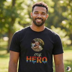 Father's Day   My Hero    Photo With Dad  T-Shirt