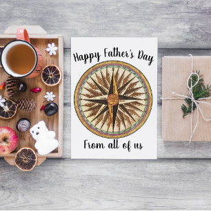 Father's Day Nautical Compass Navigator Sailing Postcard