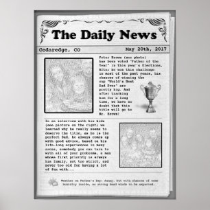Father's Day Newspaper (customisable) Poster