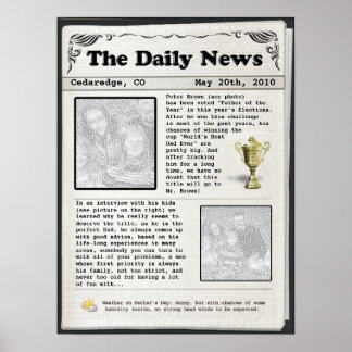 Father's Day Newspaper (customisable) Poster