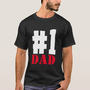 Father's Day Number 1 Dad  Black T-Shirt