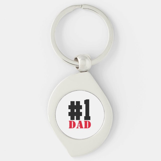 Father's Day Number 1 Dad Key Ring (Front)