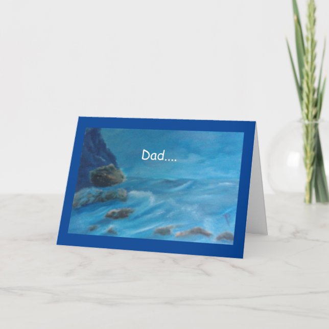 Father's Day Ocean Full Greeting Card (Front)