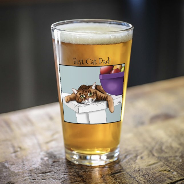 Father's Day Orange Tabby Cat Glass (Creator Uploaded)