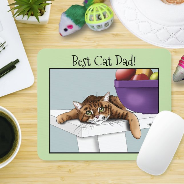 Father's Day Orange Tabby Cat Mouse Mat (Creator Uploaded)