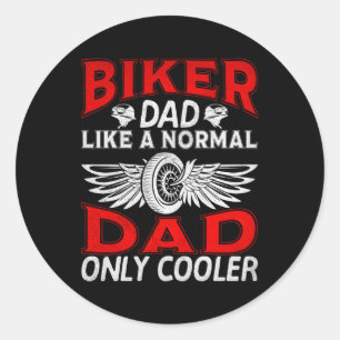 Father'S Day Papa 2023 4Th July Biker Dad Motorcyc Classic Round Sticker