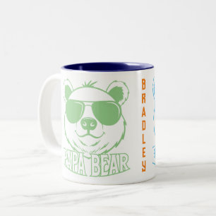Father's Day   PaPa Bear   COLORFUL   NAME Two-Tone Coffee Mug