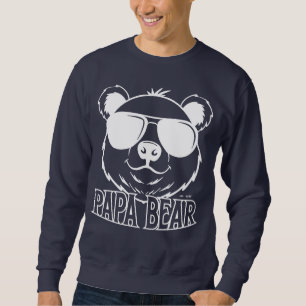 Father's Day   PaPa Bear   Navy Blue White Modern Sweatshirt