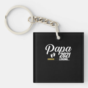 Father's Day Papa Loading 2021 First Time Father Key Ring