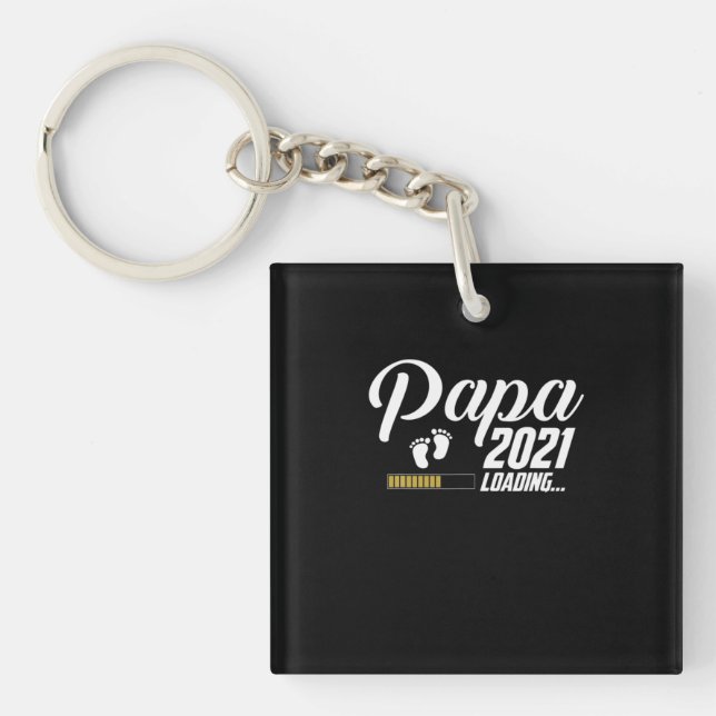 Father's Day | Papa Loading 2021 First Time Father Key Ring (Front)