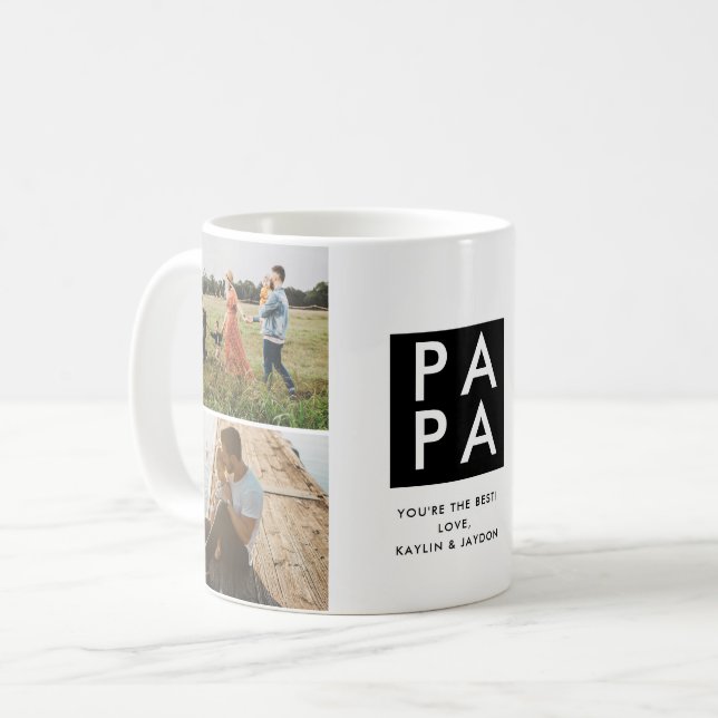 Father's Day Papa Photo Collage Coffee Mug (Front Left)