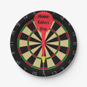Fathers Day Paper Plates with Dartboard & Dart