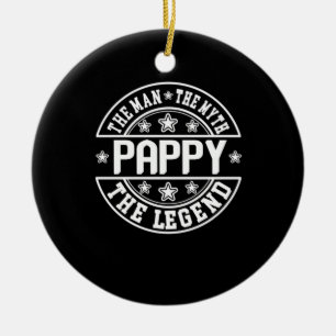 Father's Day Pappy The Man The Myth The Legend Ceramic Tree Decoration