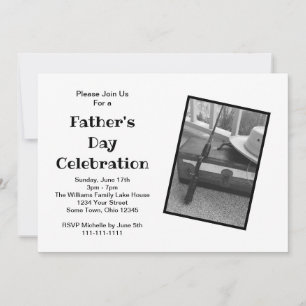 Father's Day Party Black White Invitation