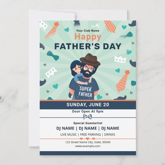 Father's Day Party Flyer Template (Front)