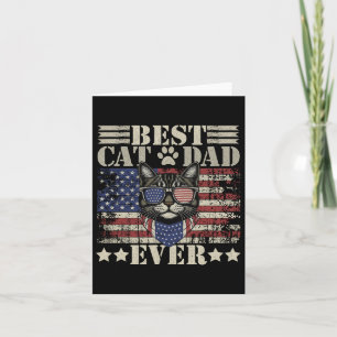 Fathers Day Patriotic Dad Cat Daddy Funny Best Cat Card