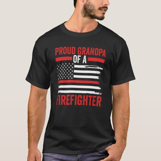 Father's Day Patriotic Papa Proud Grandpa Of A Fir T-Shirt (Front)