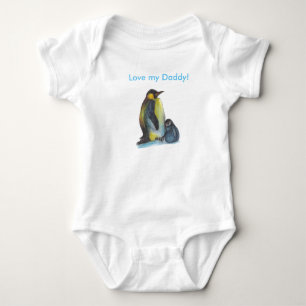 Father's Day Penguins drawing Baby Bodysuit