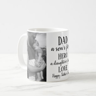 Father's Day Personalised 2 Photo Quote Coffee Mug