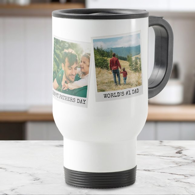 Fathers Day Personalised 3 Photo Collage Travel Mug (Creator Uploaded)