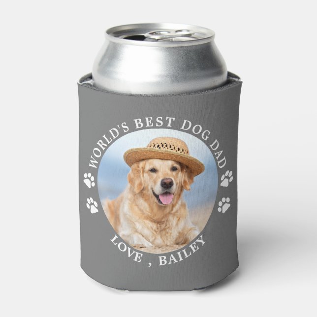 Father's Day Personalised Cute Pet Photo Dog Dad Can Cooler (Can Front)