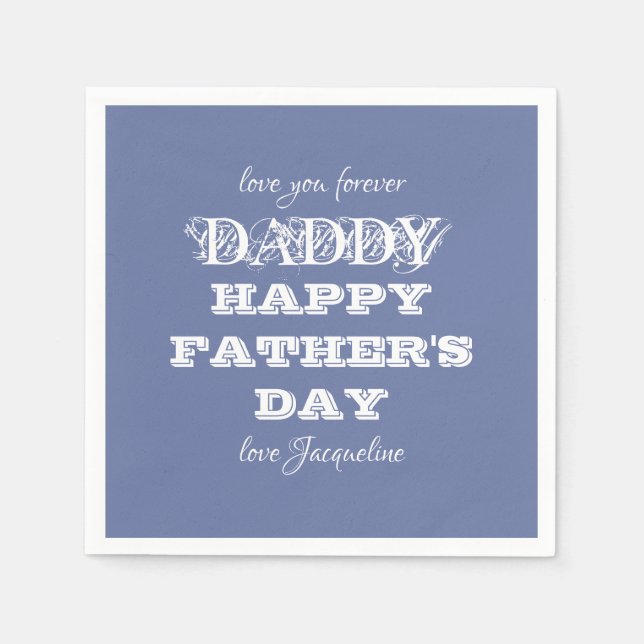 Father's Day Personalised Daddy Paper Napkins (Front)