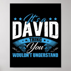 Fathers Day Personalised David Name Birthday Poster