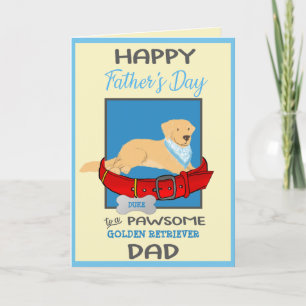 Fathers Day Personalised from Golden Retriever Dog Holiday Card
