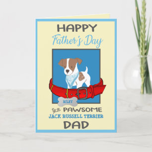 Fathers Day Personalised Jack Russell Terrier Dog Holiday Card