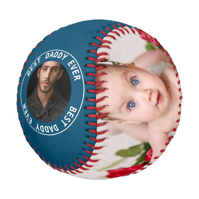 Fathers Day Personalised One Of A Kind Photo Baseball (Angled)