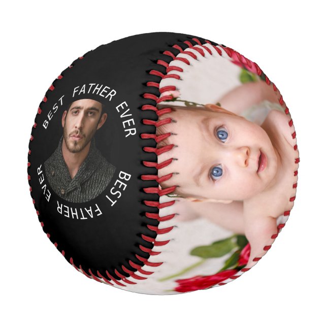Fathers Day Personalised One Of A Kind Photo Baseball (Angled)