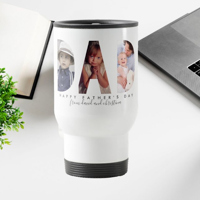 Father's Day Personalised Photo Collage Dad gift Travel Mug (BEST DAD EVER GIFT )