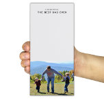 Father's Day Personalised Photo Magnetic Notepad<br><div class="desc">Looking for a unique and personalised gift for your dad this Father's Day? This cute photo notepad is perfect for jotting down notes, making to-do lists, or writing reminders. What makes it truly special is the option to customise it with a photo and title or name of your choice, making...</div>