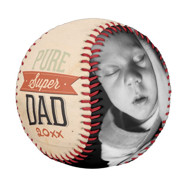 Fathers Day Personalised Super Dad Baseball (Angled)