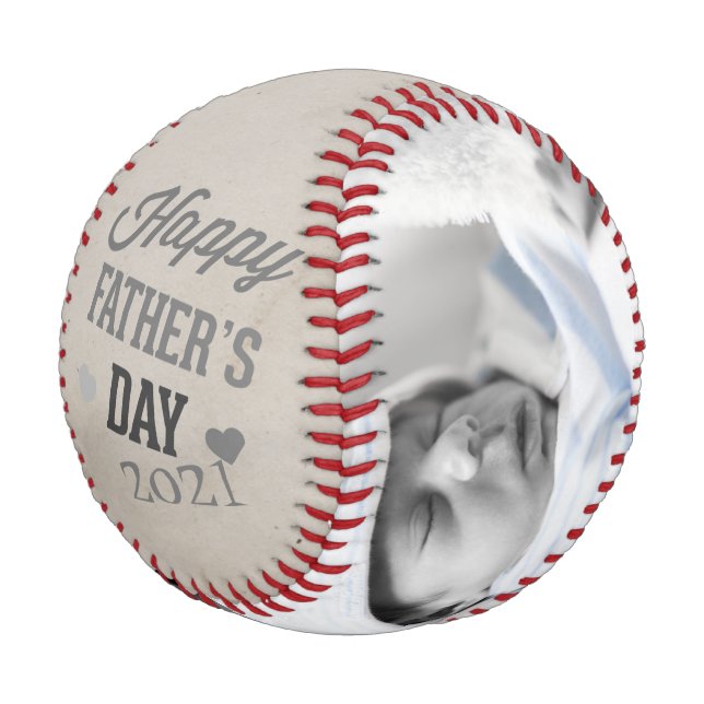 Fathers Day Personalised Unique Made By You (grey) Baseball (Angled)