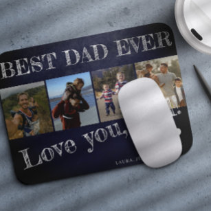 Fathers Day photo collage best dad ever custom Mouse Mat