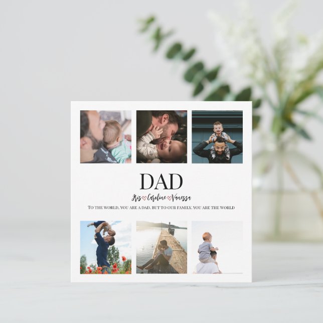 Father's Day Photo Collage Card (Standing Front)