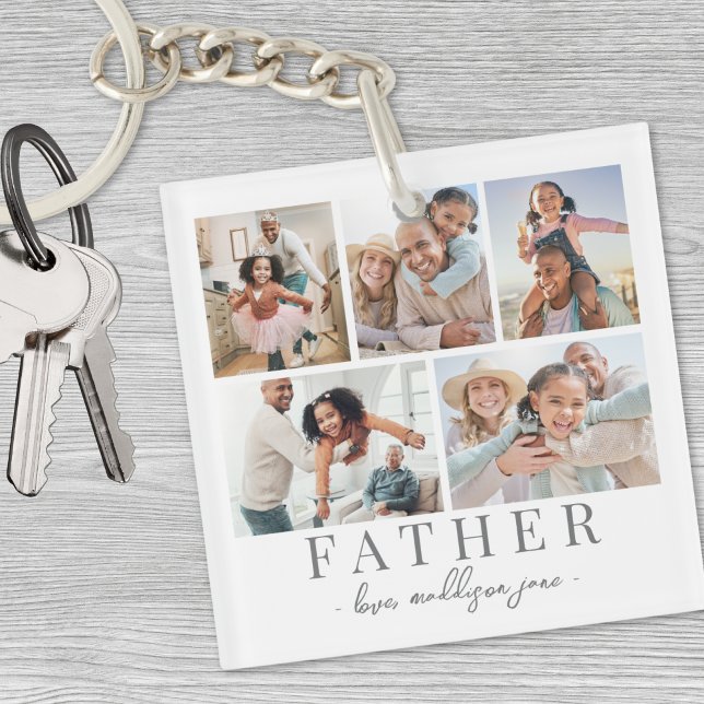 Fathers Day Photo Collage Key Ring (Fathers Day Photo Collage Keychain)