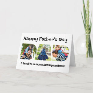 Fathers Day Photo Collage Letter Shaped Card