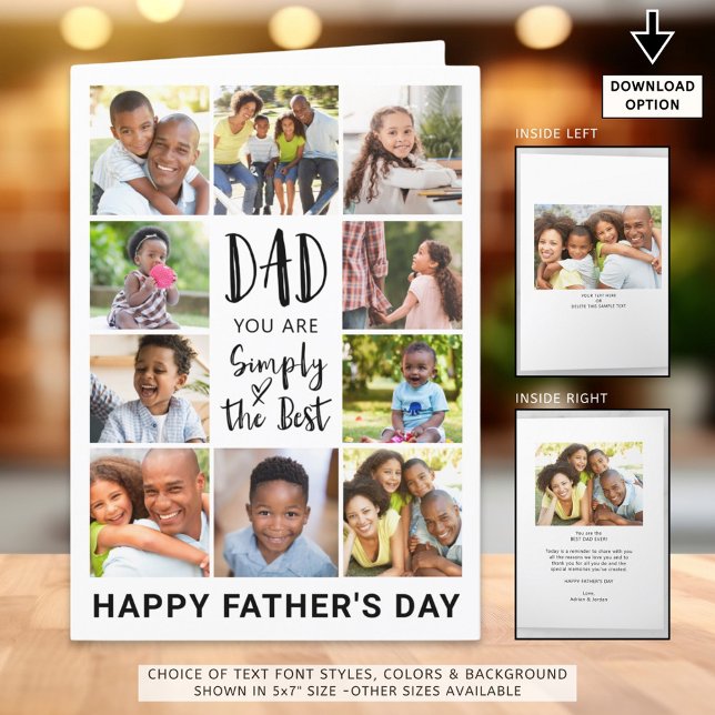 Father's Day Photo Collage Personalised Holiday Card (Creator Uploaded)